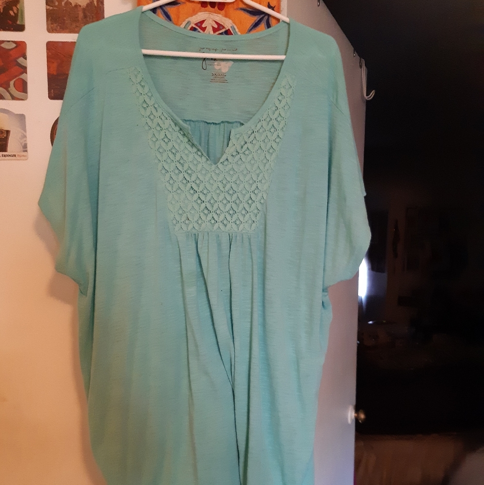 5x-30/32w short sleeve cotton top